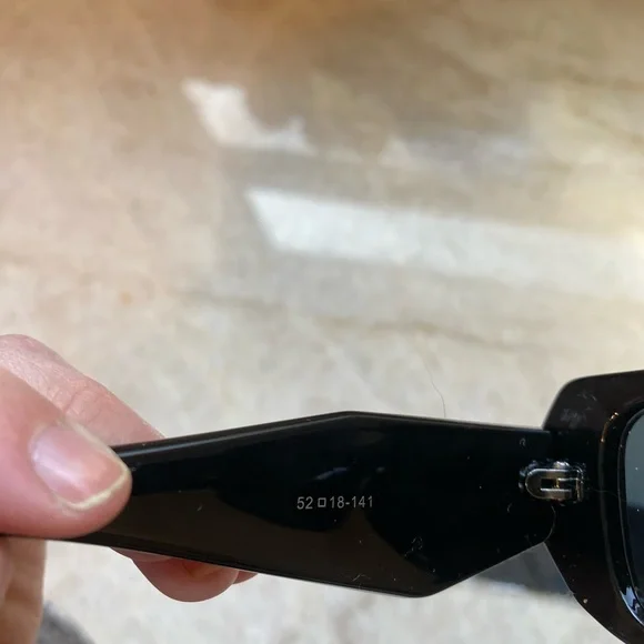 Prada Women's Black Rectangular Sunglasses - Picture 5 of 7